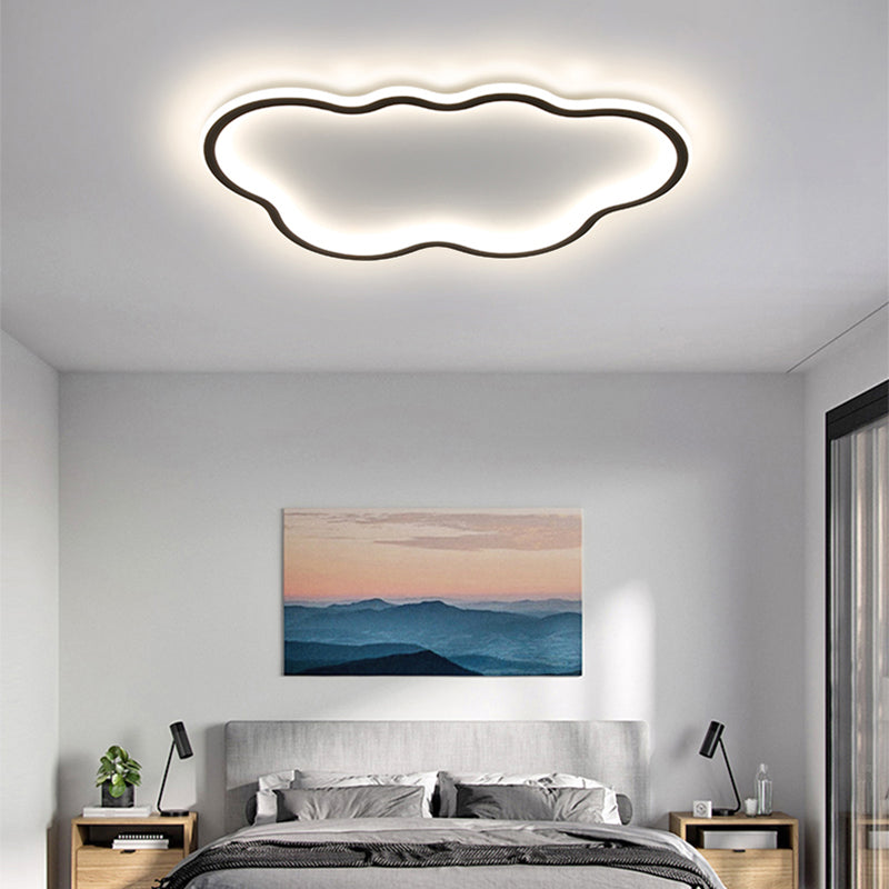 Accesorio de techo LED de nube acrílica en soporte empotrado de hierro forjado de estilo conciso moderno