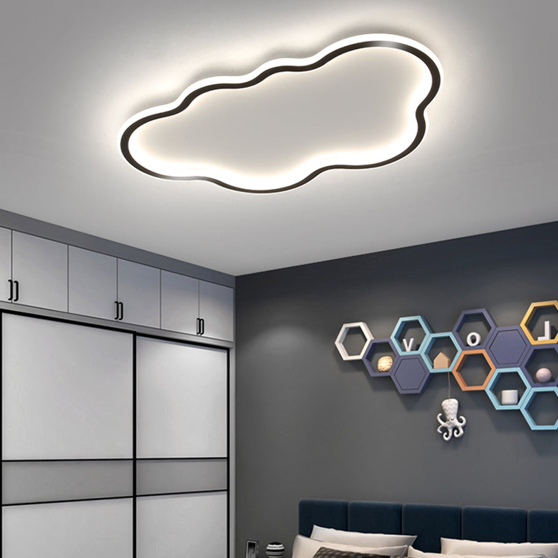 Accesorio de techo LED de nube acrílica en soporte empotrado de hierro forjado de estilo conciso moderno