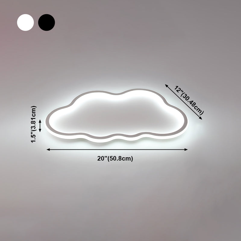 Accesorio de techo LED de nube acrílica en soporte empotrado de hierro forjado de estilo conciso moderno