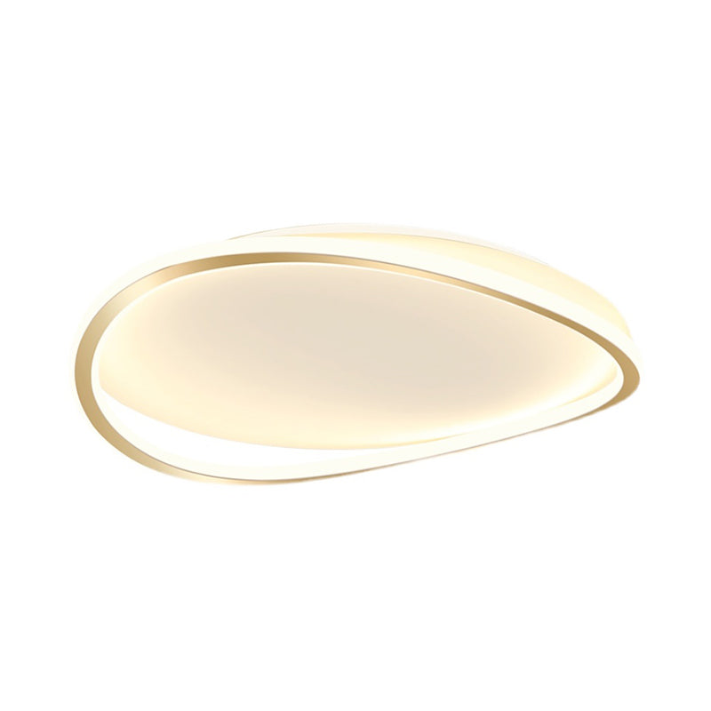 Acrylic Gold LED Ceiling Light in Modern Simplicity Iron Linear Flush Mount for Bedroom