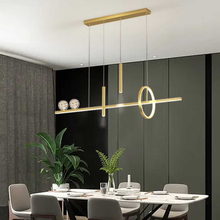 Luz de colgante geométrico de iluminación contemporánea de metal iluminación de la isla de cocina