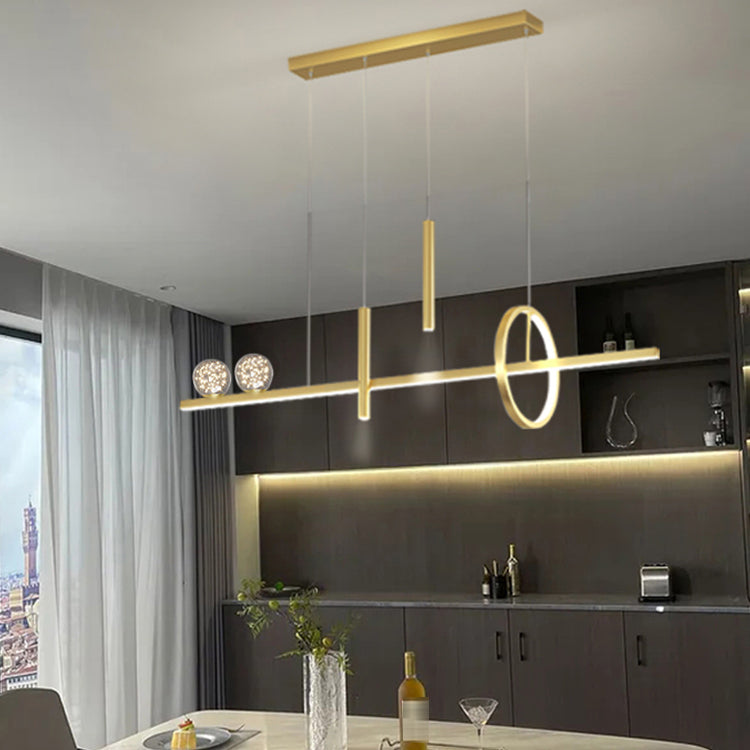 Luz de colgante geométrico de iluminación contemporánea de metal iluminación de la isla de cocina