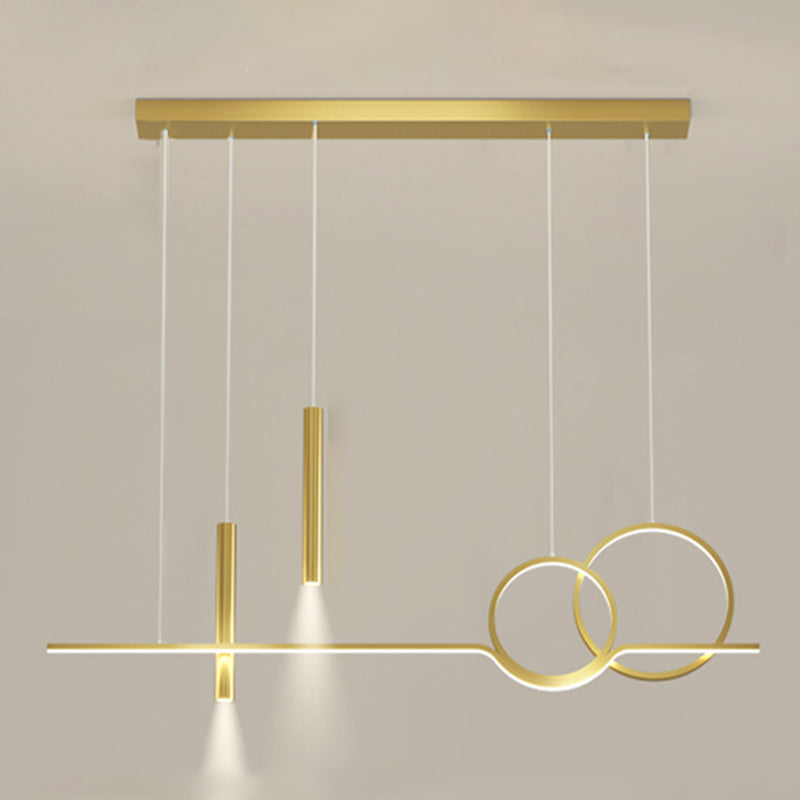 Luz de colgante geométrico de iluminación contemporánea de metal iluminación de la isla de cocina