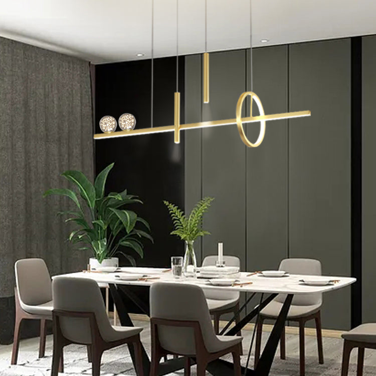 Luz de colgante geométrico de iluminación contemporánea de metal iluminación de la isla de cocina