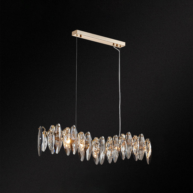 Luces de lámpara de cristal geométrica luces colgantes de cocina contemporáneas