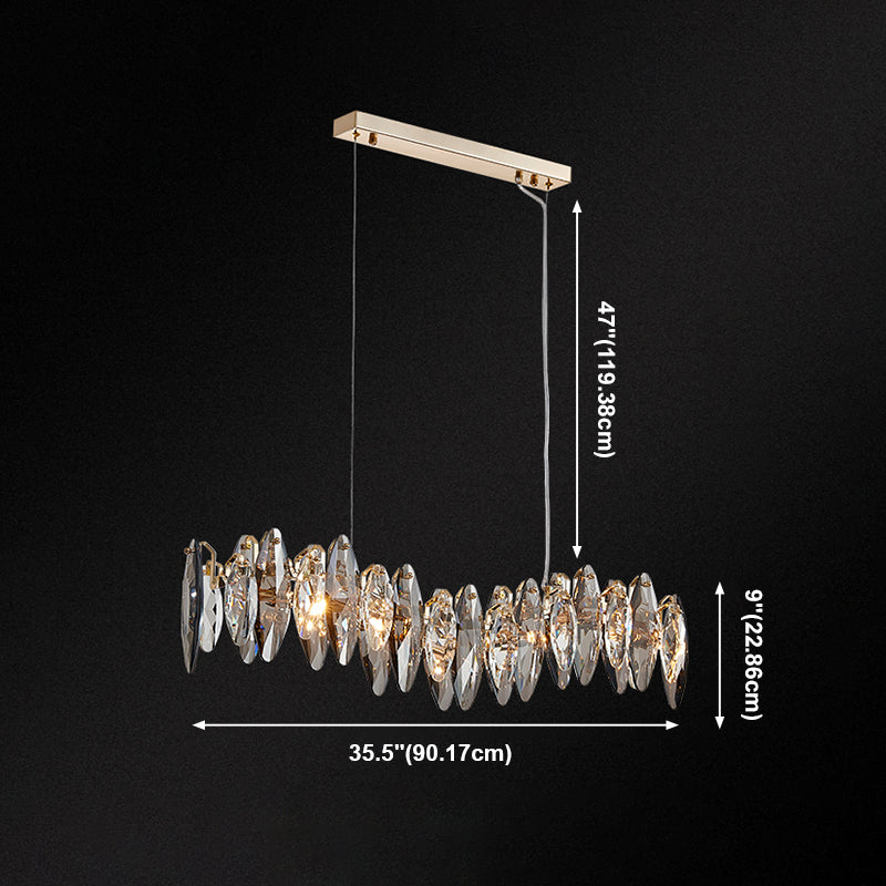 Luces de lámpara de cristal geométrica luces colgantes de cocina contemporáneas