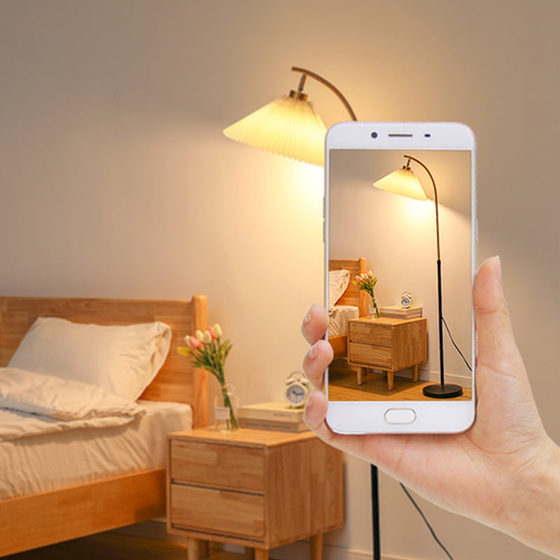 1 lampadaire en forme de cône léger modernisme lampe standard en tissu pour salle à manger du salon