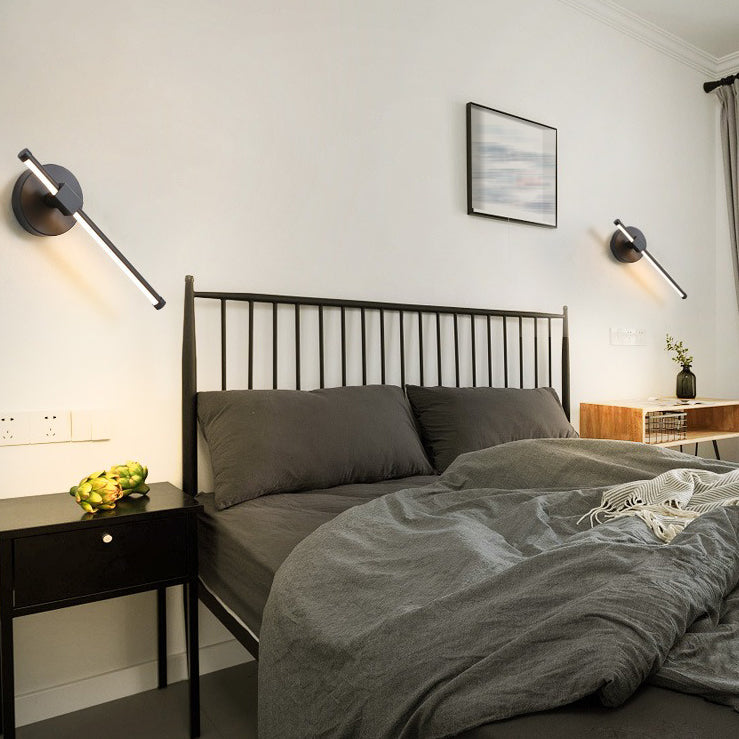 Iluminación de pared de metal de forma lineal iluminación moderna de montura de pared de 1 luces