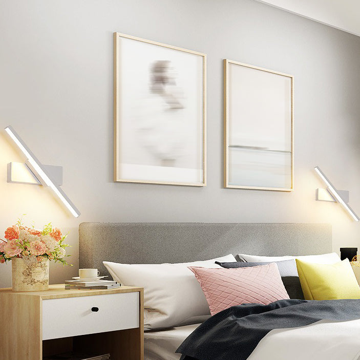 Iluminación de pared de metal de forma lineal iluminación moderna de montura de pared de 1 luces