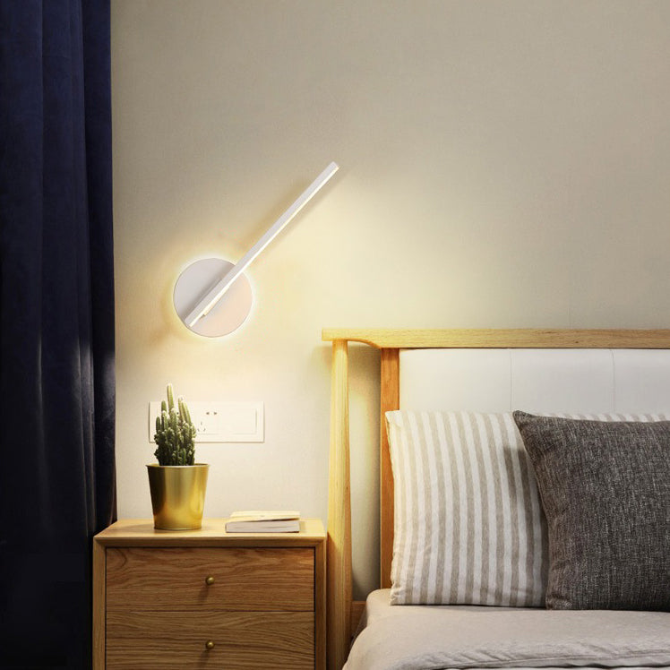 Iluminación de pared de metal de forma lineal iluminación moderna de montura de pared de 1 luces