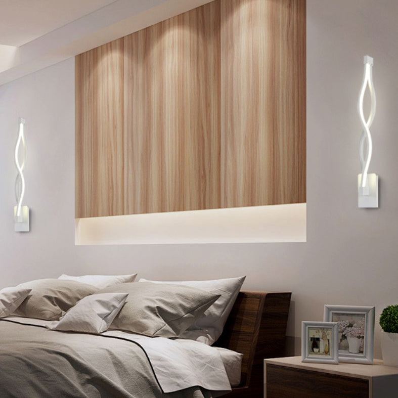 Moderne Style Twist Wall -Lampe Metall 2 Lichter Wandbeleuchtung für Schlafzimmer Wohnzimmer