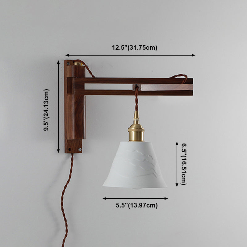 Moderner Stil Geometrischer Wandlampe Licht Holz 1 hellem Wandmontagleuchte in Weiß
