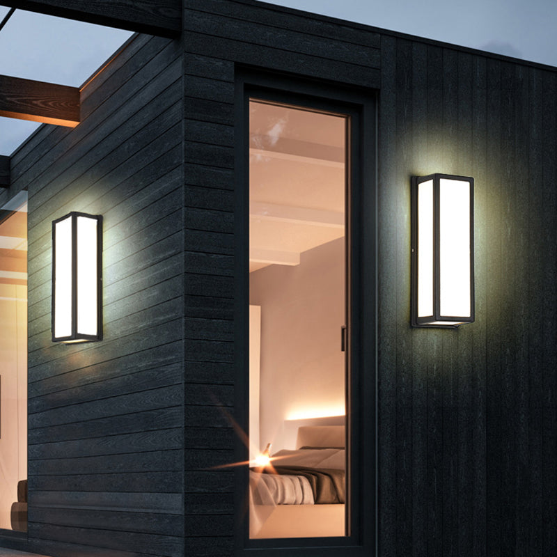 Moderner Stil rechteckiger Wandlampe Leuchte Metall 1 Lichtwandmontierte Beleuchtung in Schwarz