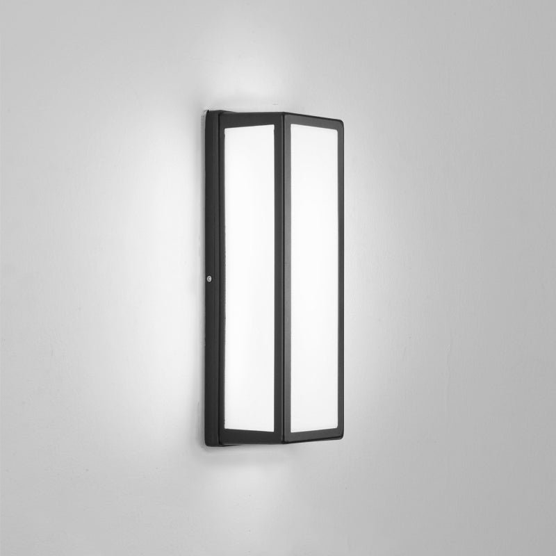 Moderner Stil rechteckiger Wandlampe Leuchte Metall 1 Lichtwandmontierte Beleuchtung in Schwarz