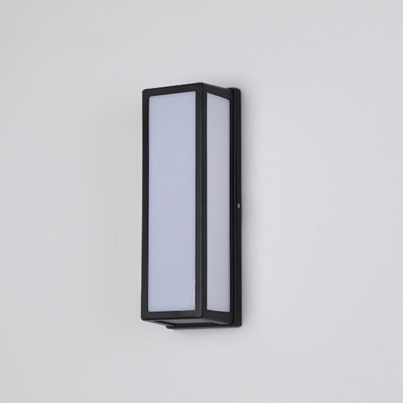 Moderner Stil rechteckiger Wandlampe Leuchte Metall 1 Lichtwandmontierte Beleuchtung in Schwarz