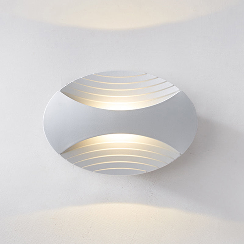Moderner Stil ovaler Wandmontage Lampe Metall 2 Leuchten Wandmontierte Beleuchtung