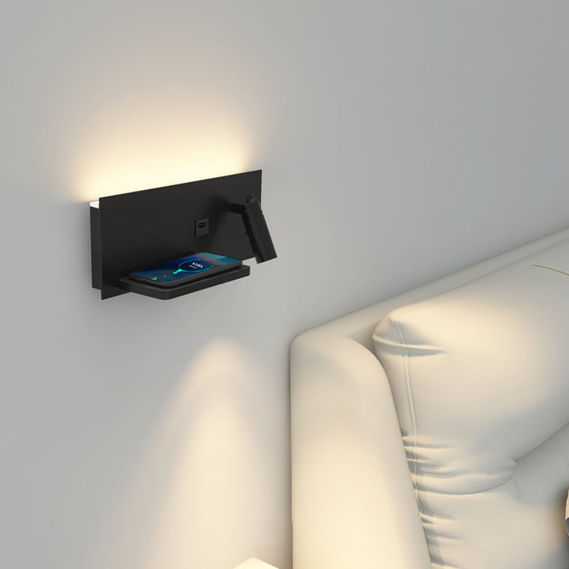 2 Lights Square Reading Wall Lighting Modern Style Metal Wall Mounted Light Fixture