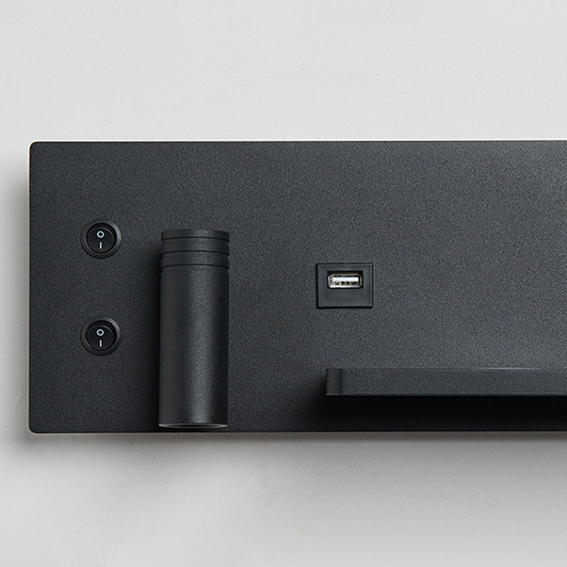 2 Lights Square Reading Wall Lighting Modern Style Metal Wall Mounted Light Fixture