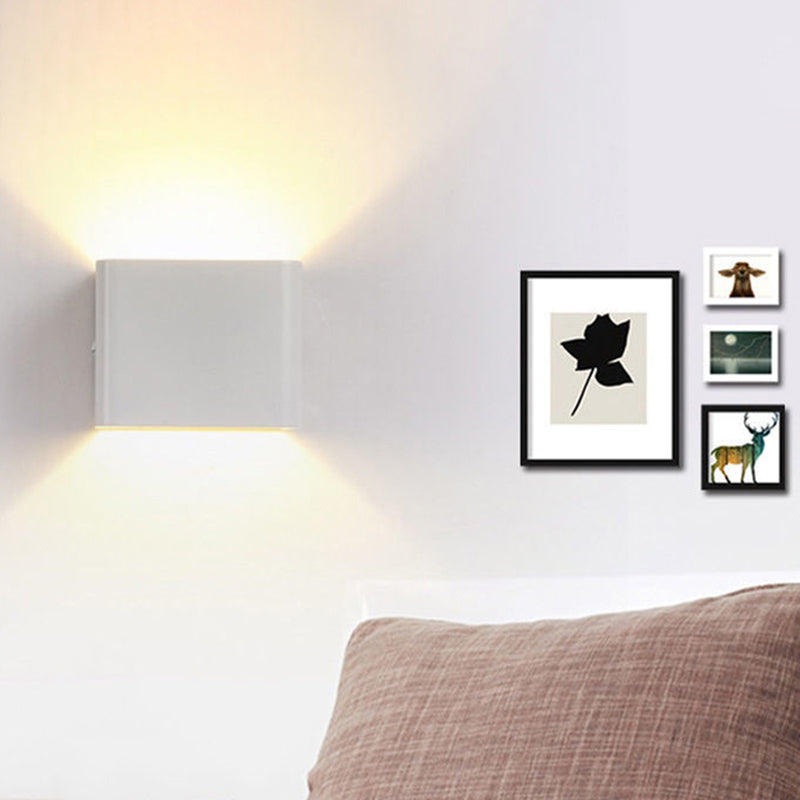 2-Lights Metal Wall Lighting Modern Style Square Shape Wall Mount Light Fixture