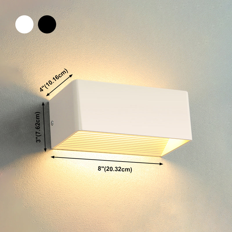 2-Lights Metal Wall Lighting Modern Style Square Shape Wall Mount Light Fixture