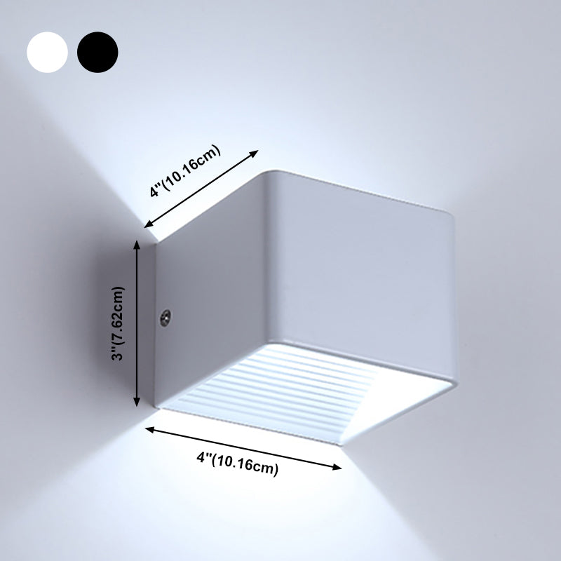 2-Lights Metal Wall Lighting Modern Style Square Shape Wall Mount Light Fixture