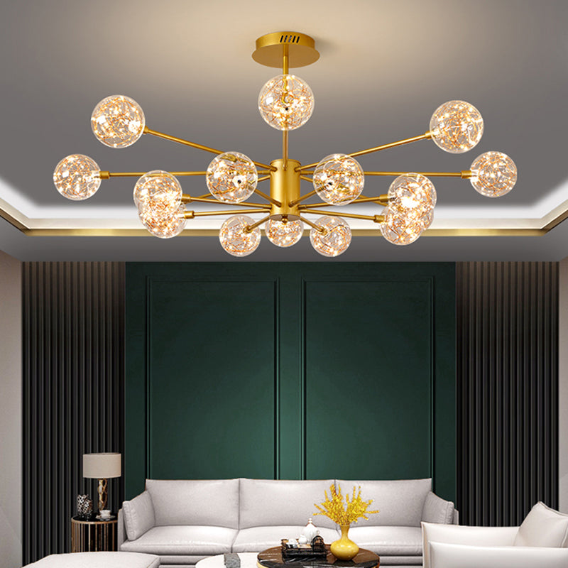 Gold Glass Hanging Pendant Lights Contemporary Hanging Lamps for Living Room
