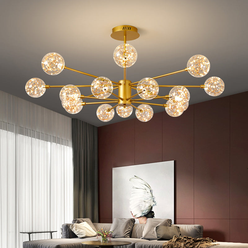Gold Glass Hanging Pendant Lights Contemporary Hanging Lamps for Living Room