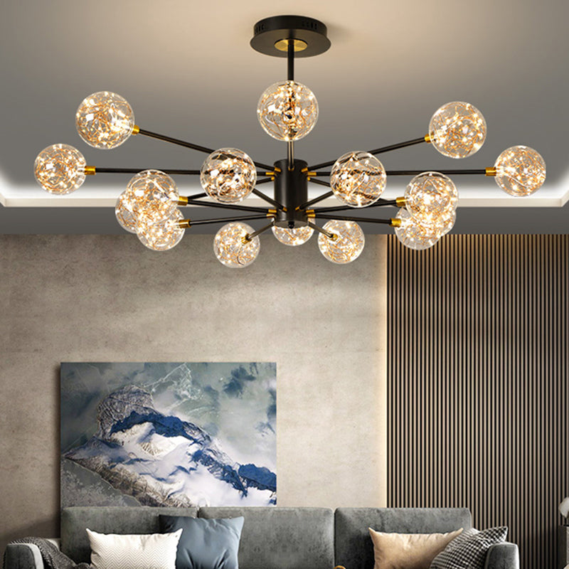 Gold Glass Hanging Pendant Lights Contemporary Hanging Lamps for Living Room