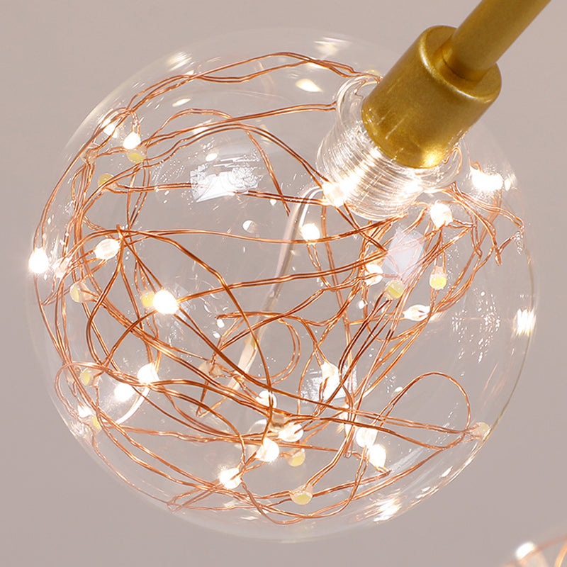 Gold Glass Hanging Pendant Lights Contemporary Hanging Lamps for Living Room