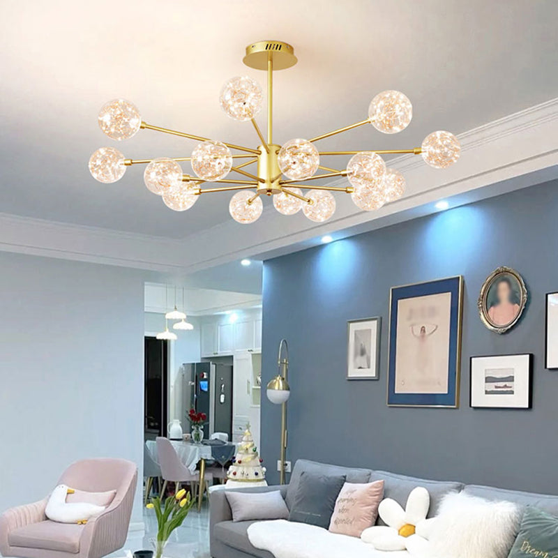 Gold Glass Hanging Pendant Lights Contemporary Hanging Lamps for Living Room