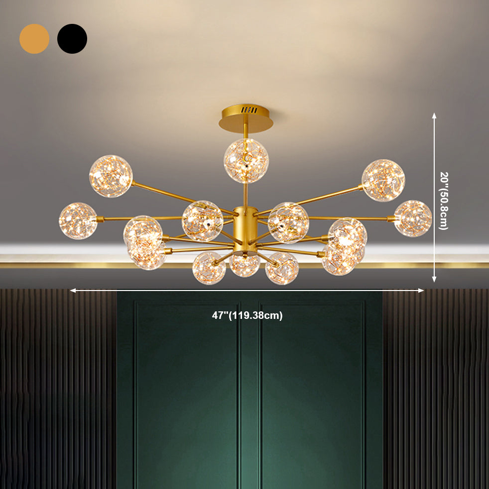 Gold Glass Hanging Pendant Lights Contemporary Hanging Lamps for Living Room