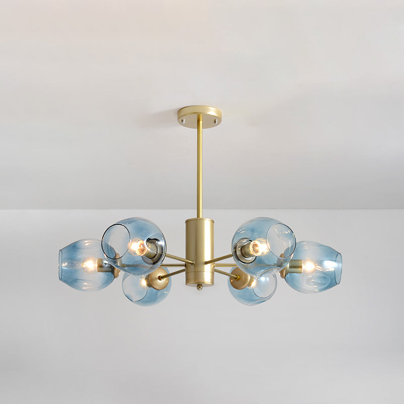 Contemporary Hanging Ceiling Lights Clear Glass Pendant Chandelier for Living Room