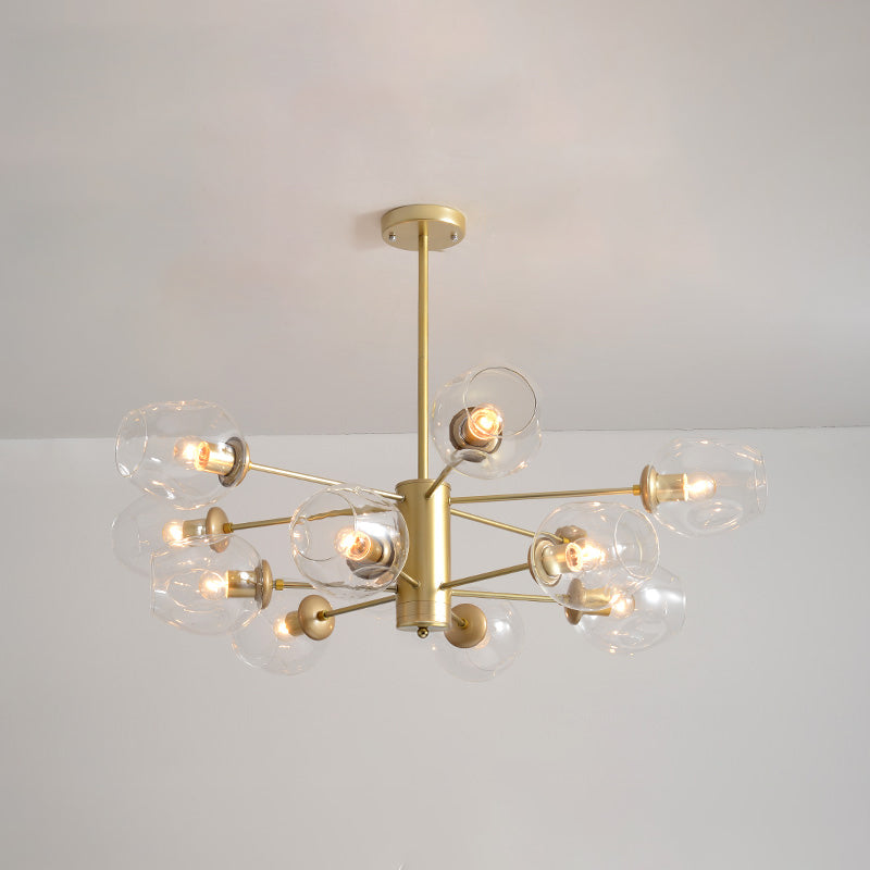 Contemporary Hanging Ceiling Lights Clear Glass Pendant Chandelier for Living Room