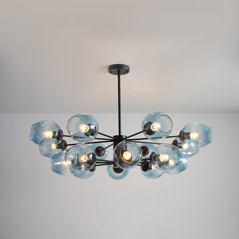 Contemporary Hanging Ceiling Lights Clear Glass Pendant Chandelier for Living Room