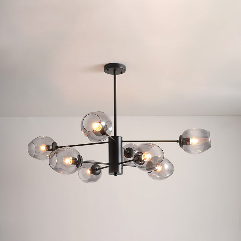 Contemporary Hanging Ceiling Lights Clear Glass Pendant Chandelier for Living Room