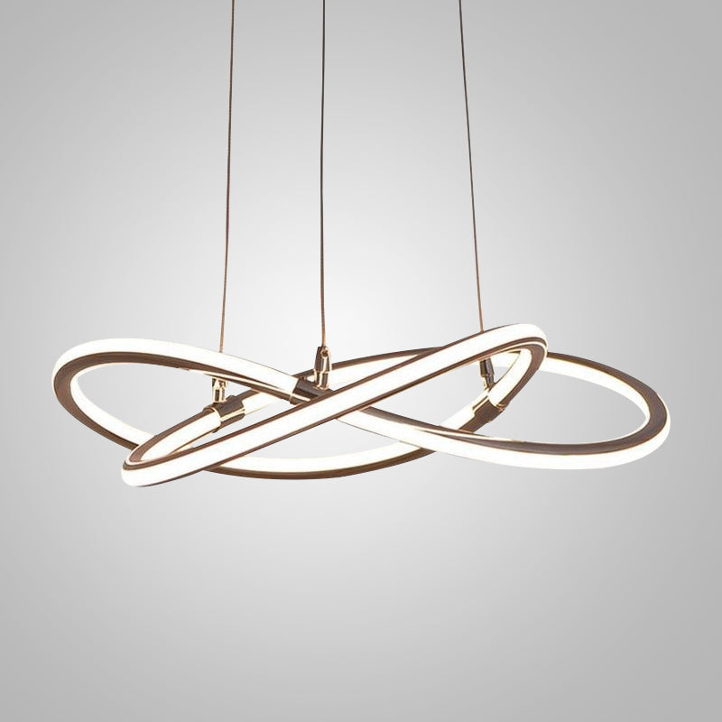 Modern Metal Hanging Ceiling Lights Linear Pendant Chandelier for Dining Room