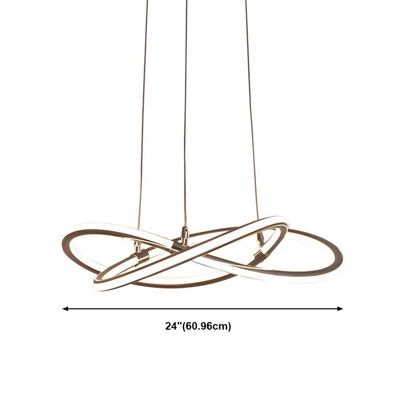 Modern Metal Hanging Ceiling Lights Linear Pendant Chandelier for Dining Room