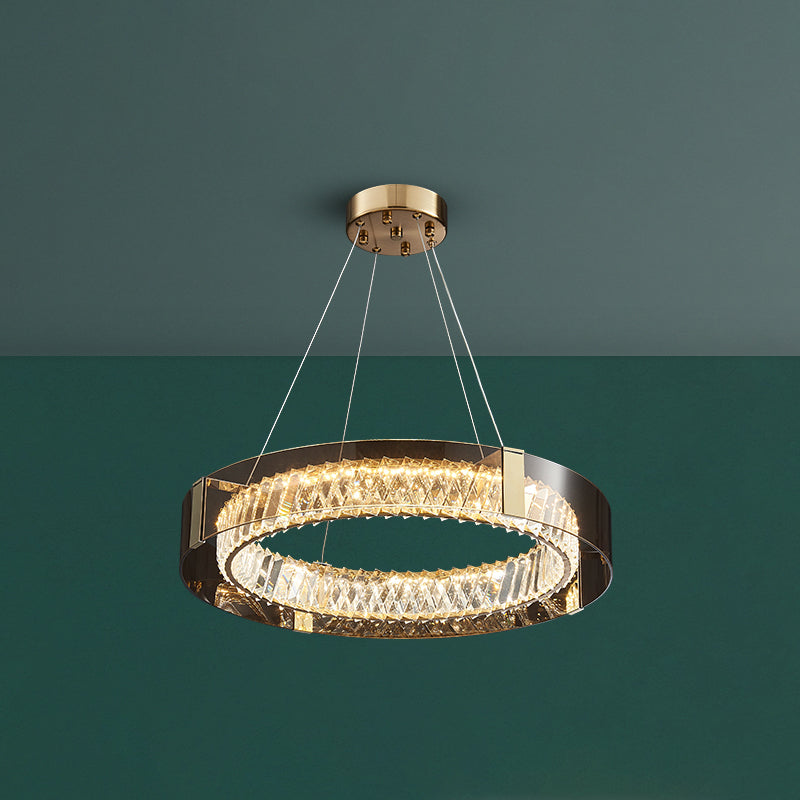 Luce a ciondolo a LED a LED CRYSTALE in lampadario moderno in acciaio inossidabile in stile lusso per camera da letto