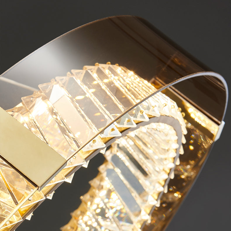 Luce a ciondolo a LED a LED CRYSTALE in lampadario moderno in acciaio inossidabile in stile lusso per camera da letto