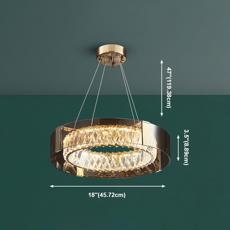 Luce a ciondolo a LED a LED CRYSTALE in lampadario moderno in acciaio inossidabile in stile lusso per camera da letto