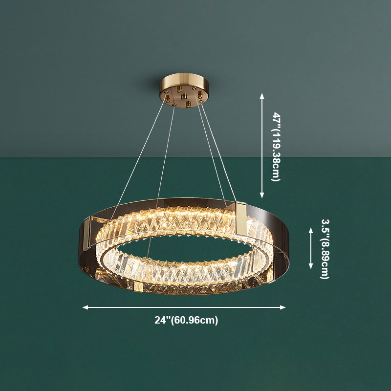 Luce a ciondolo a LED a LED CRYSTALE in lampadario moderno in acciaio inossidabile in stile lusso per camera da letto