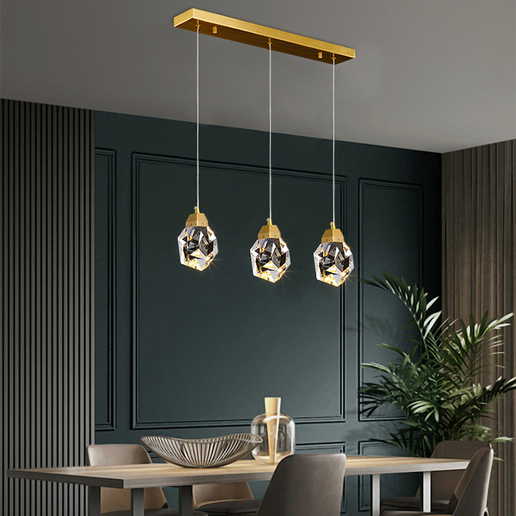 Koper geometrische kristal hanger licht Noordse moderne down verlichting voor slaapkamer