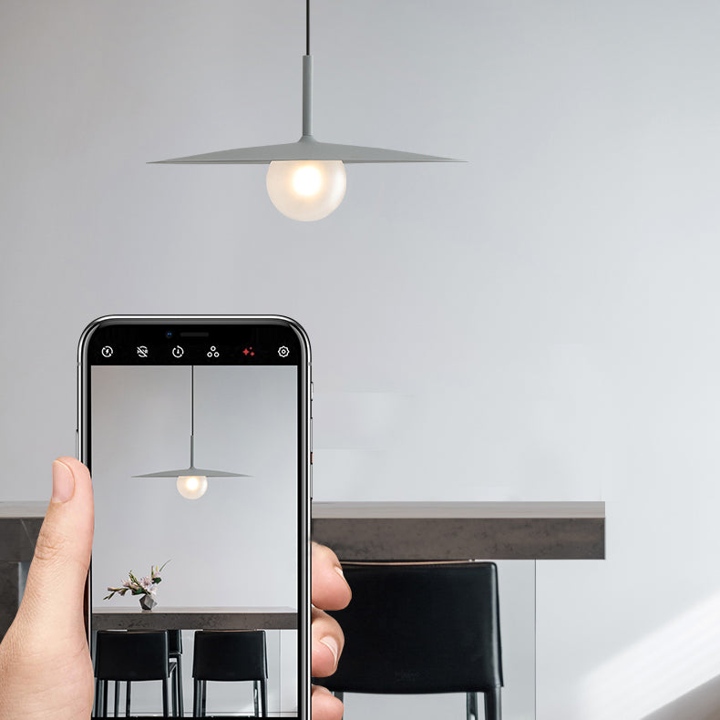 Couvre-pot Forme de suspension Éclairage de style moderne Métal 1 pendentif léger pour salle à manger