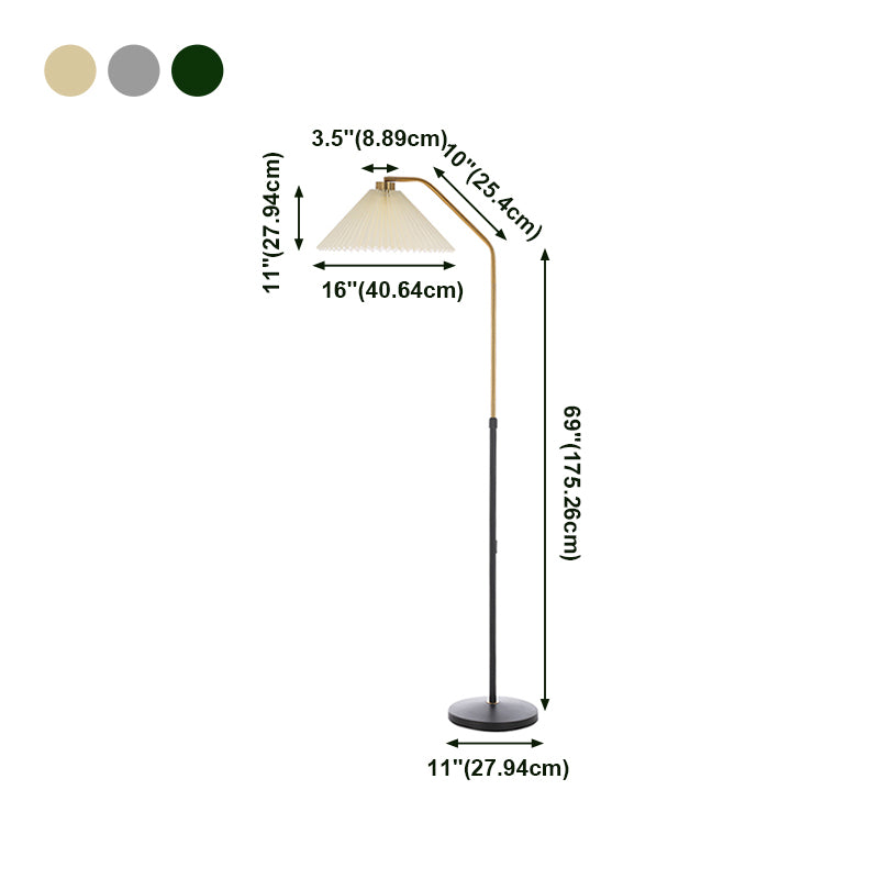 1 lampadaire à cône léger modernisme tissu lampadaire réglable pour le salon