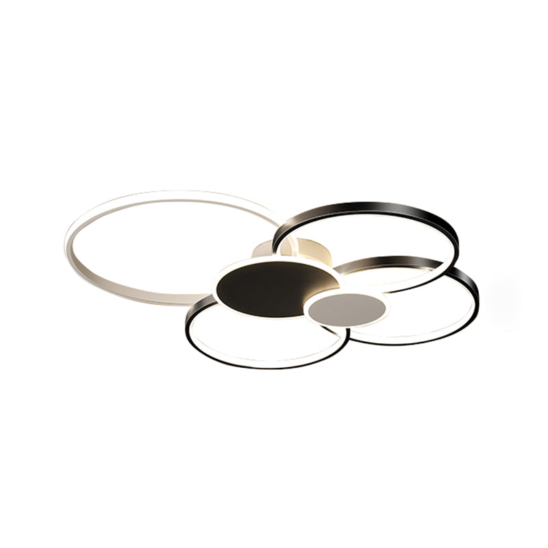Plafonnier LED multi-anneaux encastré simple pour salon