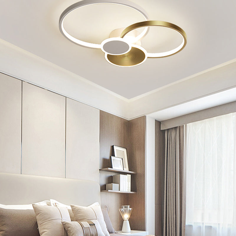 Plafonnier LED multi-anneaux encastré simple pour salon