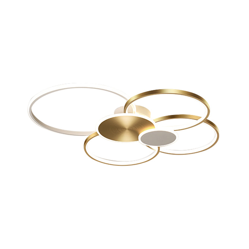Plafonnier LED multi-anneaux encastré simple pour salon