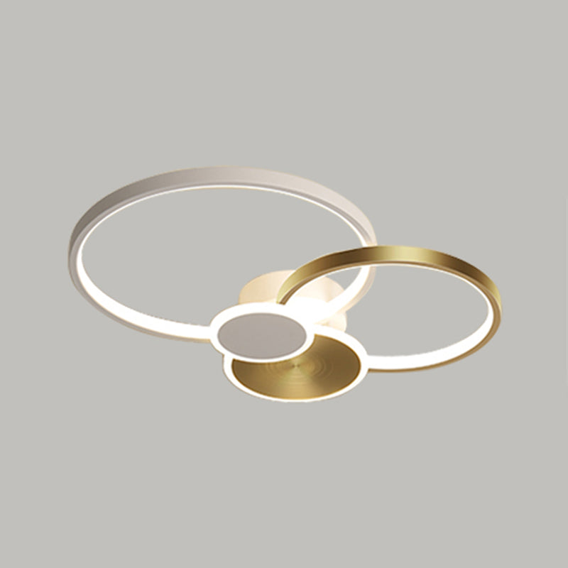Plafonnier LED multi-anneaux encastré simple pour salon