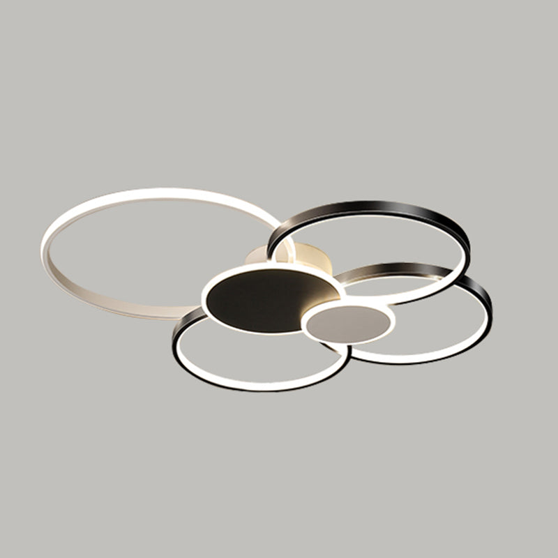 Plafonnier LED multi-anneaux encastré simple pour salon