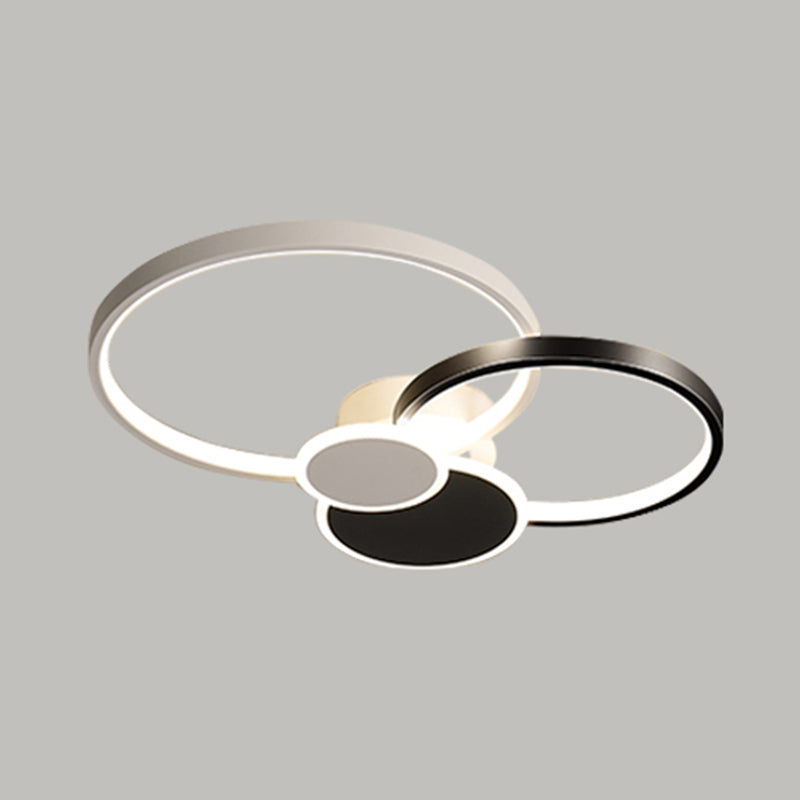 Plafonnier LED multi-anneaux encastré simple pour salon